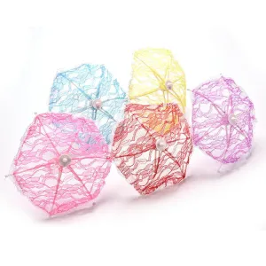 1 Pcs Umbrella Doll Accessories Handmade Doll's Plastic Lace Fantasy Umbrella For Barbie dolls toy