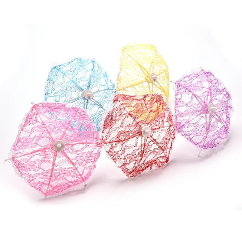 1 Pcs Umbrella Doll Accessories Handmade Doll's Plastic Lace Fantasy Umbrella For Barbie dolls toy