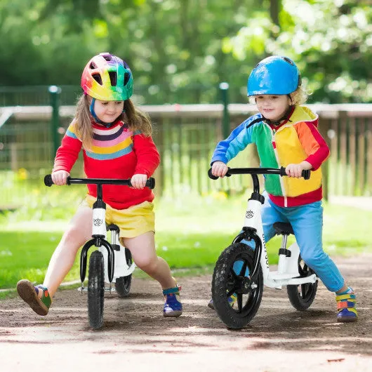 11 Inch Kids No Pedal Balance Training Bike with Footrest-White