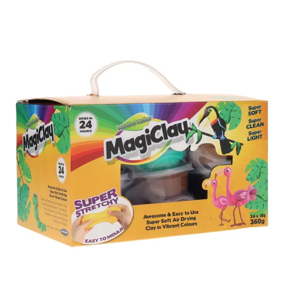 24 Tubs of Super Stretchy MagiClay - World of Colour Fun