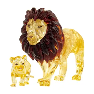 3D Crystal Puzzle - Lion and Baby (Gold): 55 Pcs