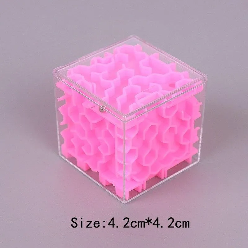 3D Maze Magic Cube Transparent Six-sided Puzzle Speed Cube Rolling Ball Game Cubos Maze Toys for Children Early Educational Gift