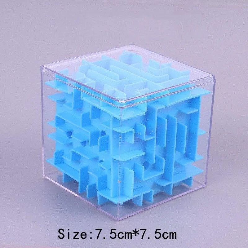 3D Maze Magic Cube Transparent Six-sided Puzzle Speed Cube Rolling Ball Game Cubos Maze Toys for Children Early Educational Gift