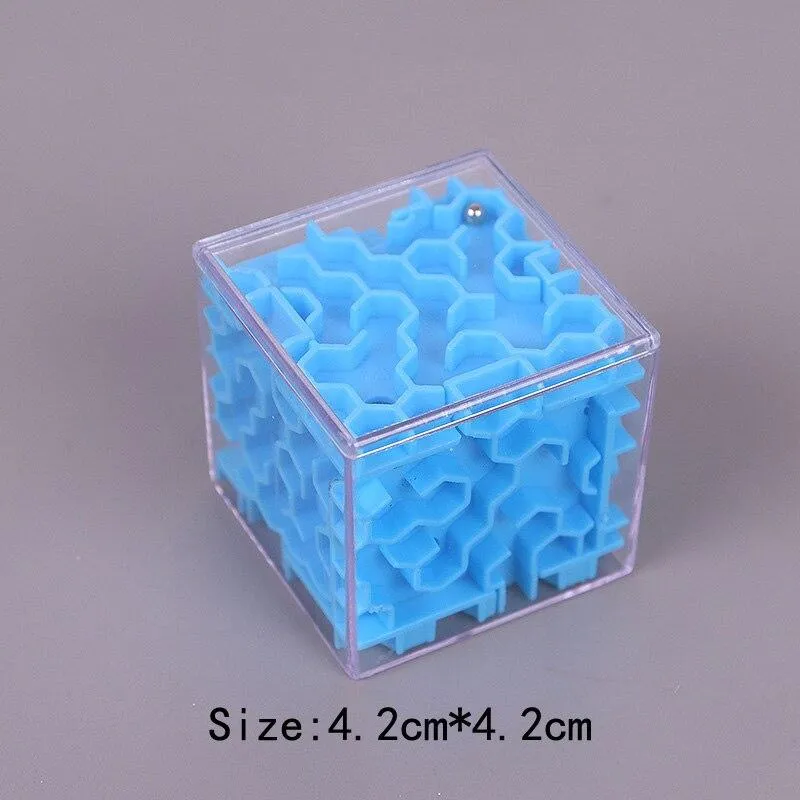 3D Maze Magic Cube Transparent Six-sided Puzzle Speed Cube Rolling Ball Game Cubos Maze Toys for Children Early Educational Gift