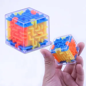 3D Maze Magic Cube Transparent Six-sided Puzzle Speed Cube Rolling Ball Game Cubos Maze Toys for Children Early Educational Gift