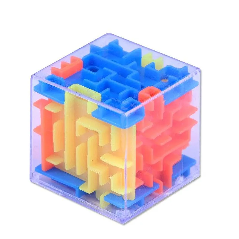 3D Maze Magic Cube Transparent Six-sided Puzzle Speed Cube Rolling Ball Game Cubos Maze Toys for Children Early Educational Gift