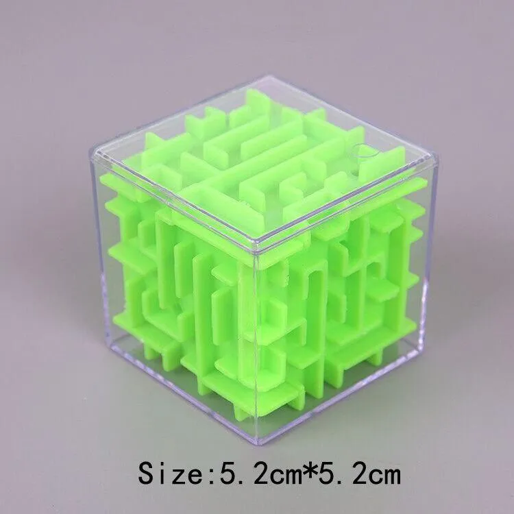 3D Maze Magic Cube Transparent Six-sided Puzzle Speed Cube Rolling Ball Game Cubos Maze Toys for Children Early Educational Gift