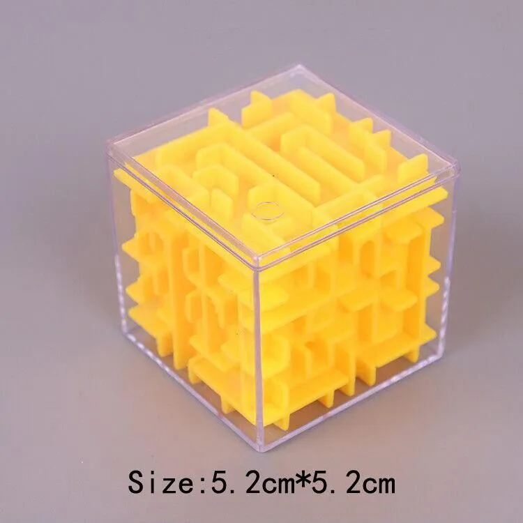 3D Maze Magic Cube Transparent Six-sided Puzzle Speed Cube Rolling Ball Game Cubos Maze Toys for Children Early Educational Gift