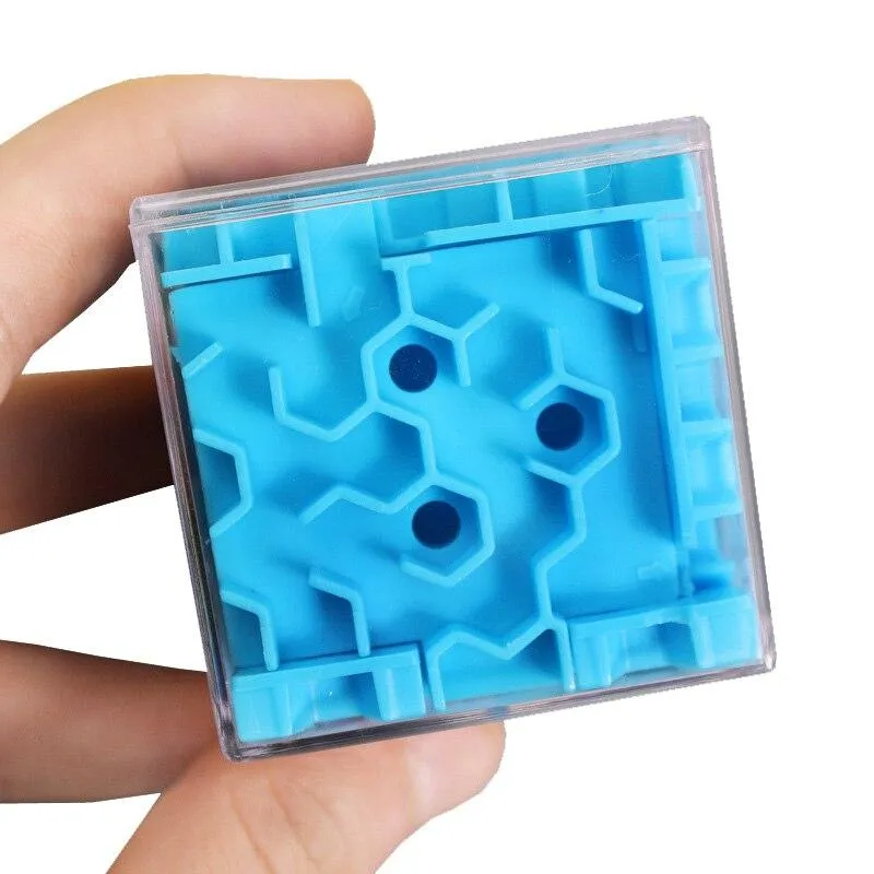 3D Maze Magic Cube Transparent Six-sided Puzzle Speed Cube Rolling Ball Game Cubos Maze Toys for Children Early Educational Gift