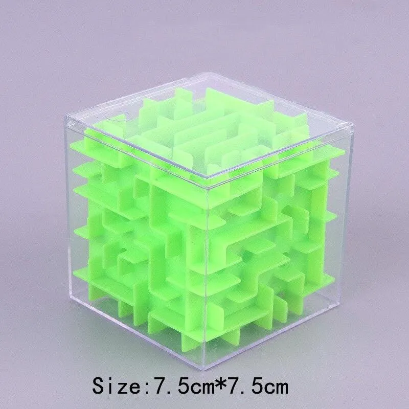 3D Maze Magic Cube Transparent Six-sided Puzzle Speed Cube Rolling Ball Game Cubos Maze Toys for Children Early Educational Gift