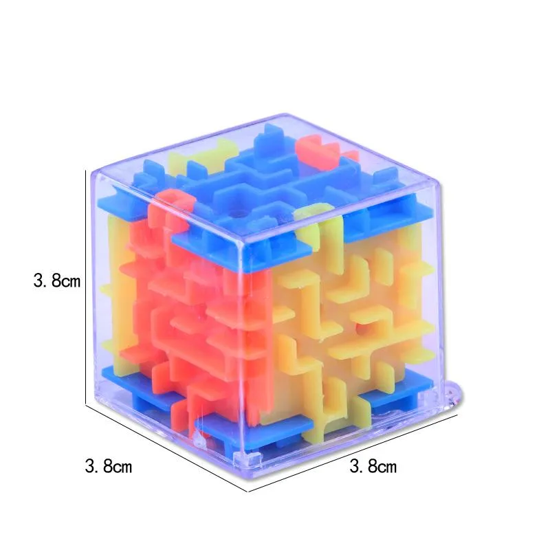 3D Maze Magic Cube Transparent Six-sided Puzzle Speed Cube Rolling Ball Game Cubos Maze Toys for Children Early Educational Gift