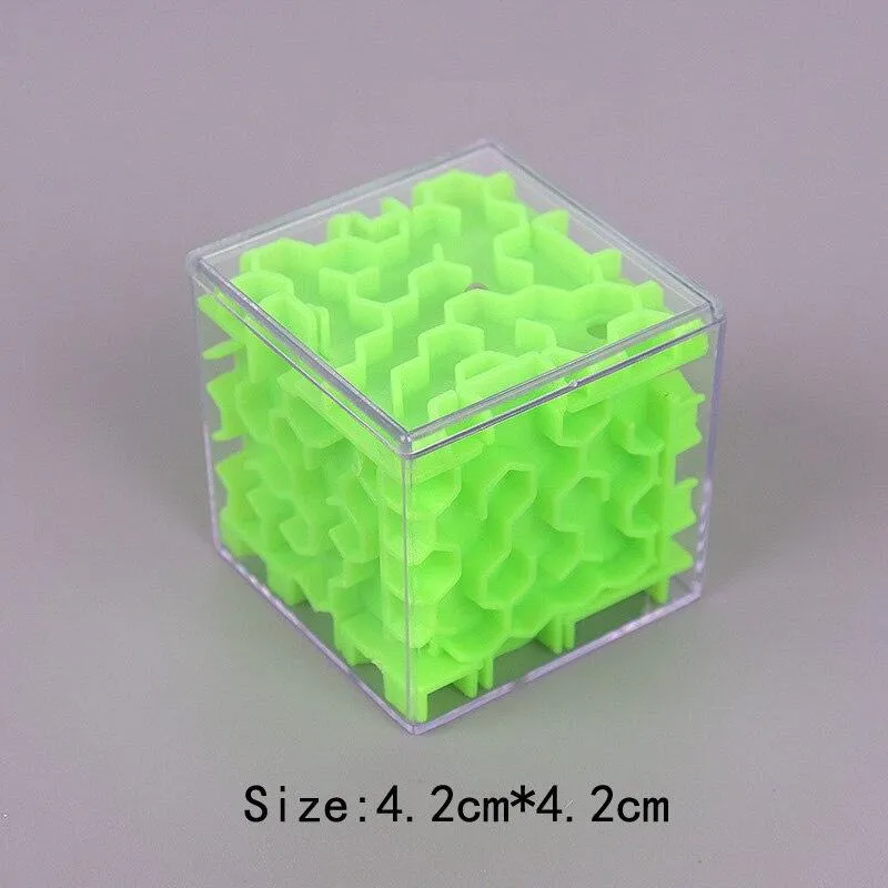 3D Maze Magic Cube Transparent Six-sided Puzzle Speed Cube Rolling Ball Game Cubos Maze Toys for Children Early Educational Gift