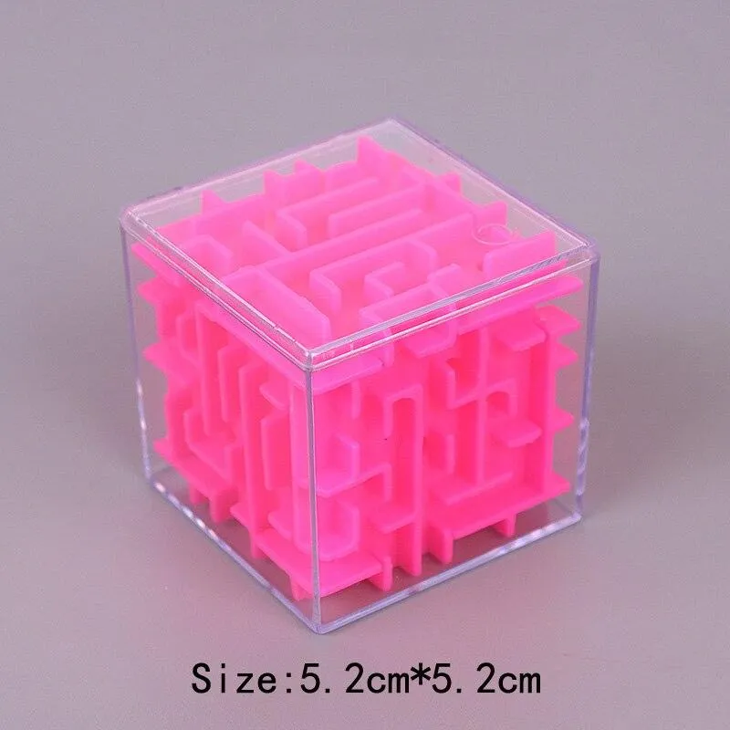 3D Maze Magic Cube Transparent Six-sided Puzzle Speed Cube Rolling Ball Game Cubos Maze Toys for Children Early Educational Gift