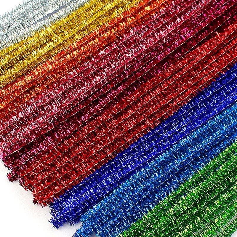 50/100 Pcs 30cm Chenille Stems Stick Cleaners Kids Educational Toys Handmade Colorful Chenille Stems Pipe for DIY Craft Supplies