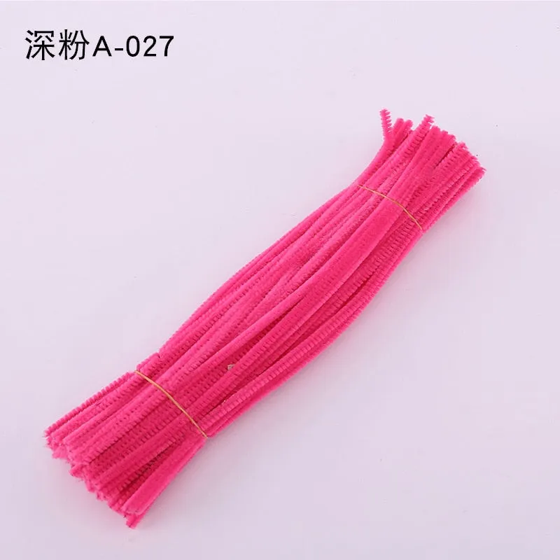 50/100 Pcs 30cm Chenille Stems Stick Cleaners Kids Educational Toys Handmade Colorful Chenille Stems Pipe for DIY Craft Supplies