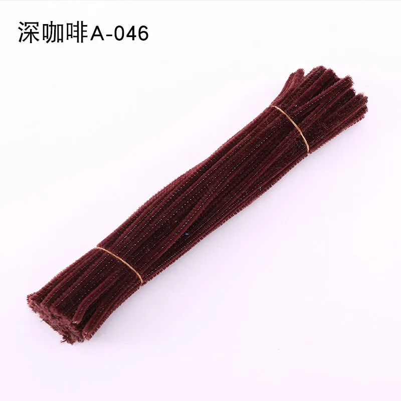 50/100 Pcs 30cm Chenille Stems Stick Cleaners Kids Educational Toys Handmade Colorful Chenille Stems Pipe for DIY Craft Supplies