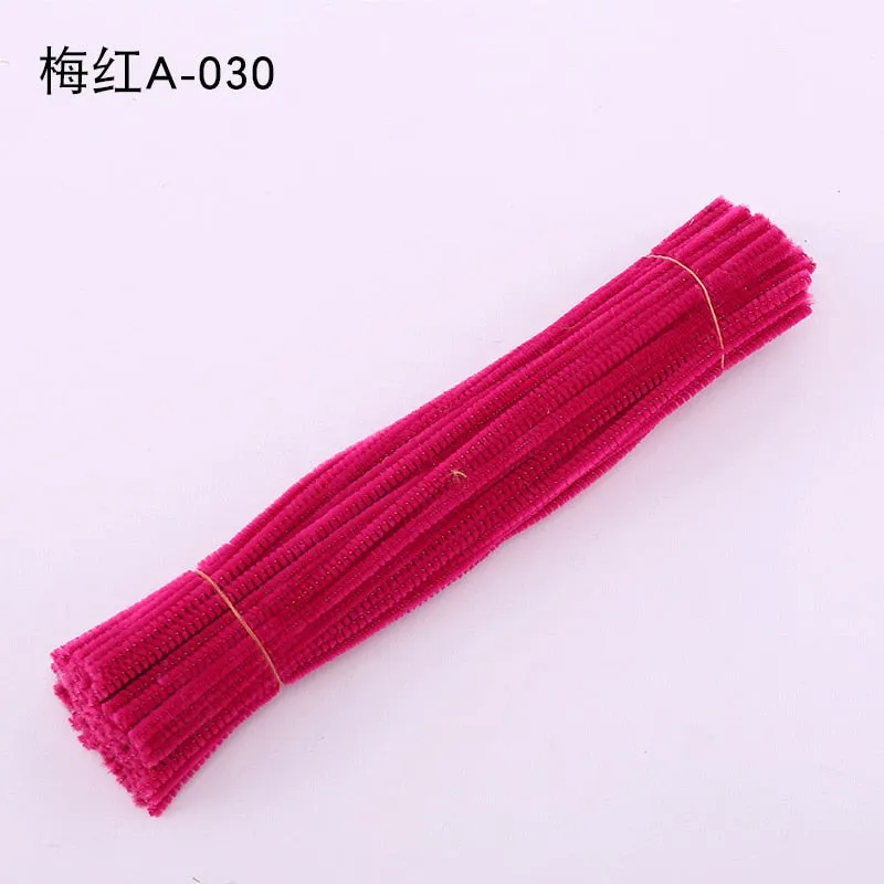 50/100 Pcs 30cm Chenille Stems Stick Cleaners Kids Educational Toys Handmade Colorful Chenille Stems Pipe for DIY Craft Supplies