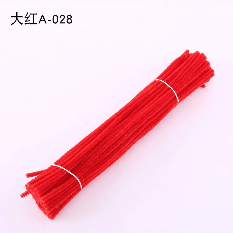 50/100 Pcs 30cm Chenille Stems Stick Cleaners Kids Educational Toys Handmade Colorful Chenille Stems Pipe for DIY Craft Supplies