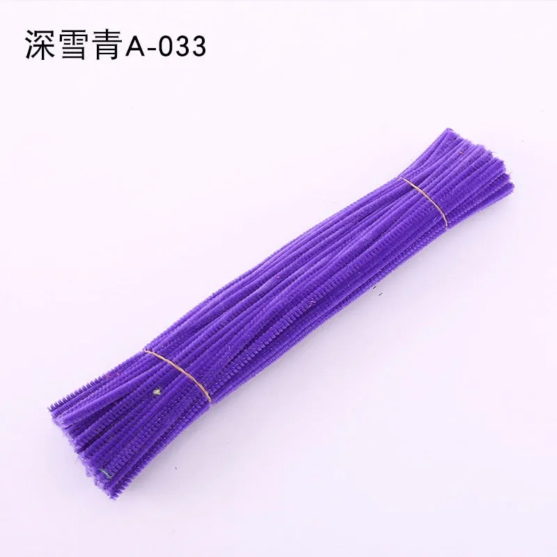 50/100 Pcs 30cm Chenille Stems Stick Cleaners Kids Educational Toys Handmade Colorful Chenille Stems Pipe for DIY Craft Supplies