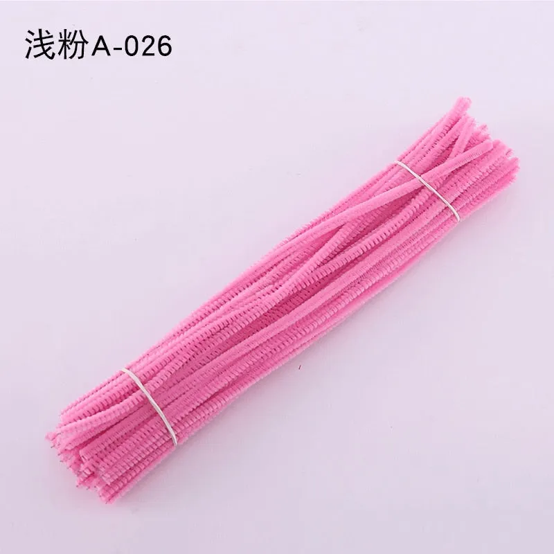 50/100 Pcs 30cm Chenille Stems Stick Cleaners Kids Educational Toys Handmade Colorful Chenille Stems Pipe for DIY Craft Supplies