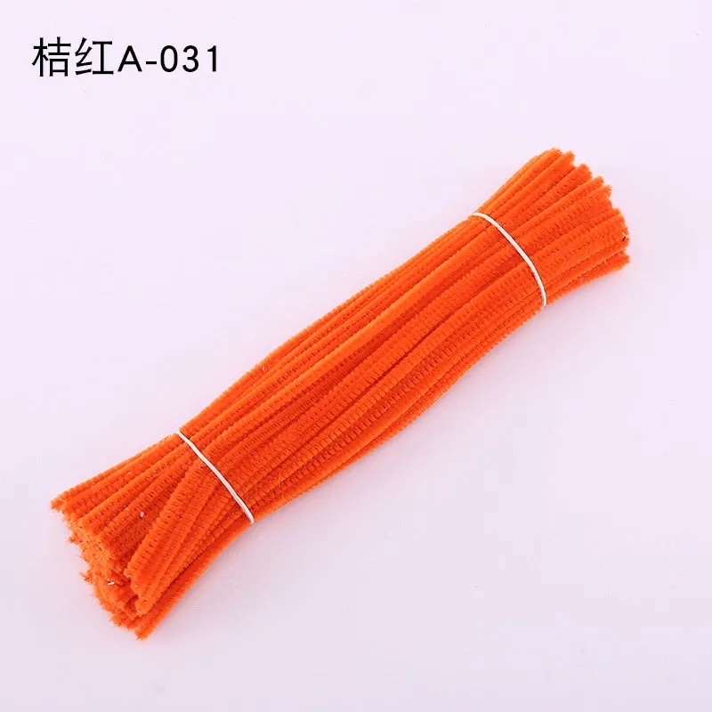 50/100 Pcs 30cm Chenille Stems Stick Cleaners Kids Educational Toys Handmade Colorful Chenille Stems Pipe for DIY Craft Supplies