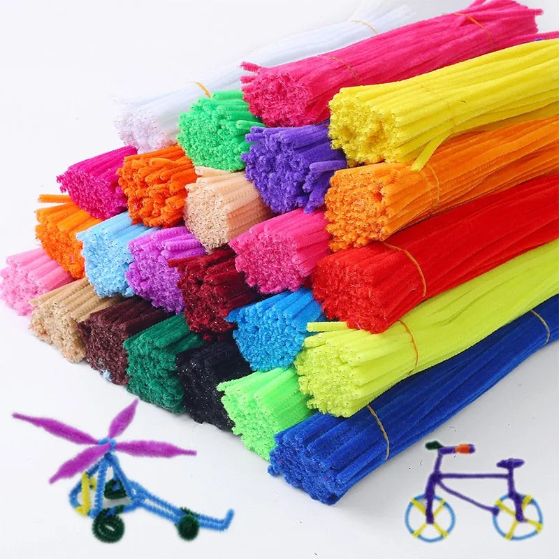 50/100 Pcs 30cm Chenille Stems Stick Cleaners Kids Educational Toys Handmade Colorful Chenille Stems Pipe for DIY Craft Supplies