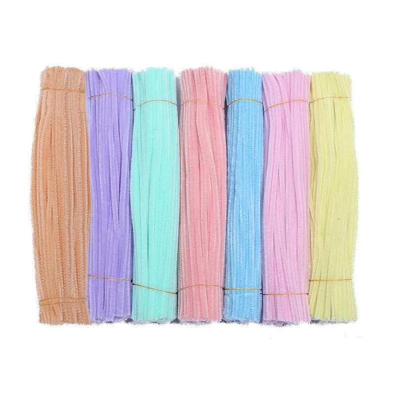 50/100 Pcs 30cm Chenille Stems Stick Cleaners Kids Educational Toys Handmade Colorful Chenille Stems Pipe for DIY Craft Supplies