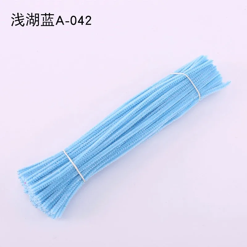 50/100 Pcs 30cm Chenille Stems Stick Cleaners Kids Educational Toys Handmade Colorful Chenille Stems Pipe for DIY Craft Supplies