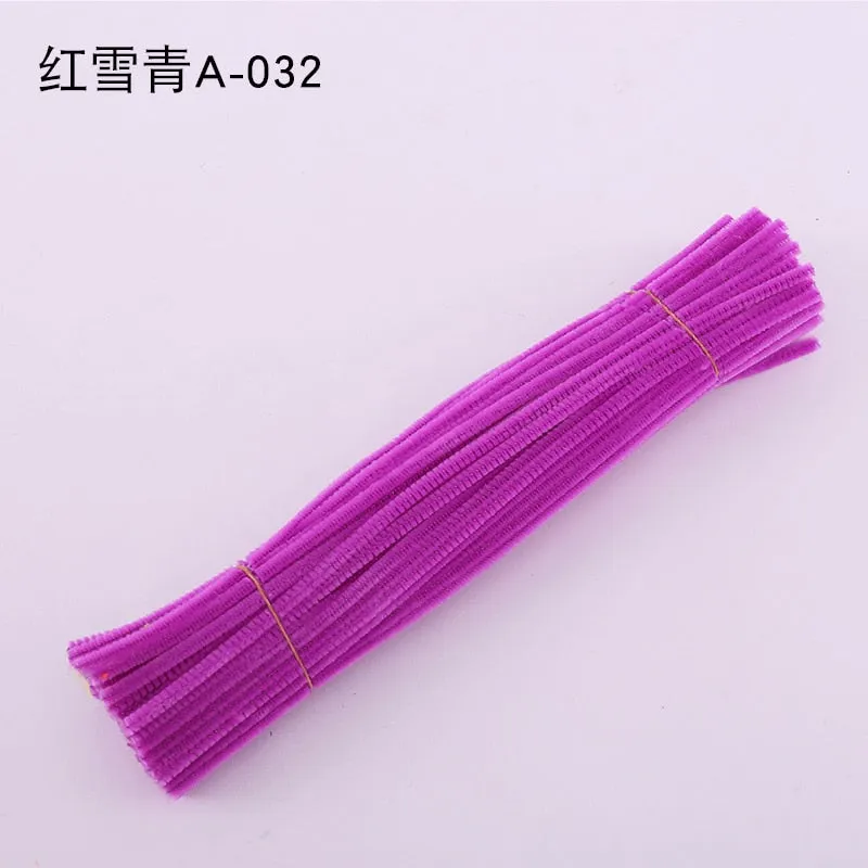 50/100 Pcs 30cm Chenille Stems Stick Cleaners Kids Educational Toys Handmade Colorful Chenille Stems Pipe for DIY Craft Supplies