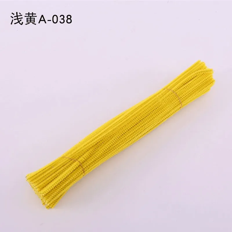 50/100 Pcs 30cm Chenille Stems Stick Cleaners Kids Educational Toys Handmade Colorful Chenille Stems Pipe for DIY Craft Supplies