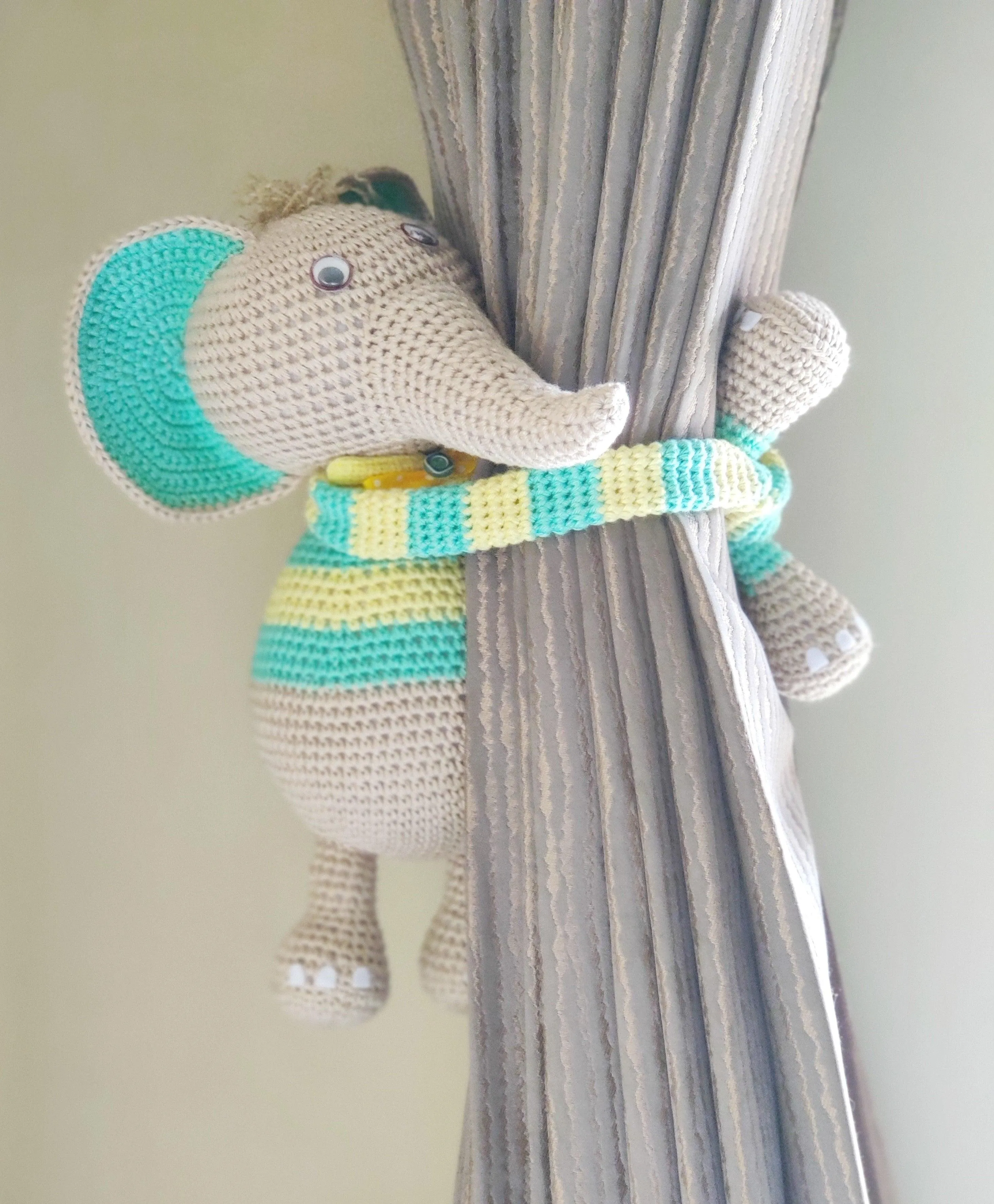 Animal - Elephant curtain Tie / Crochet Toy (Design 2)