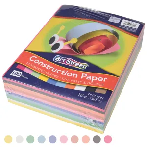 Art Street® Lightweight Construction Paper, Assorted Colors, Value Pack - 500 Pages