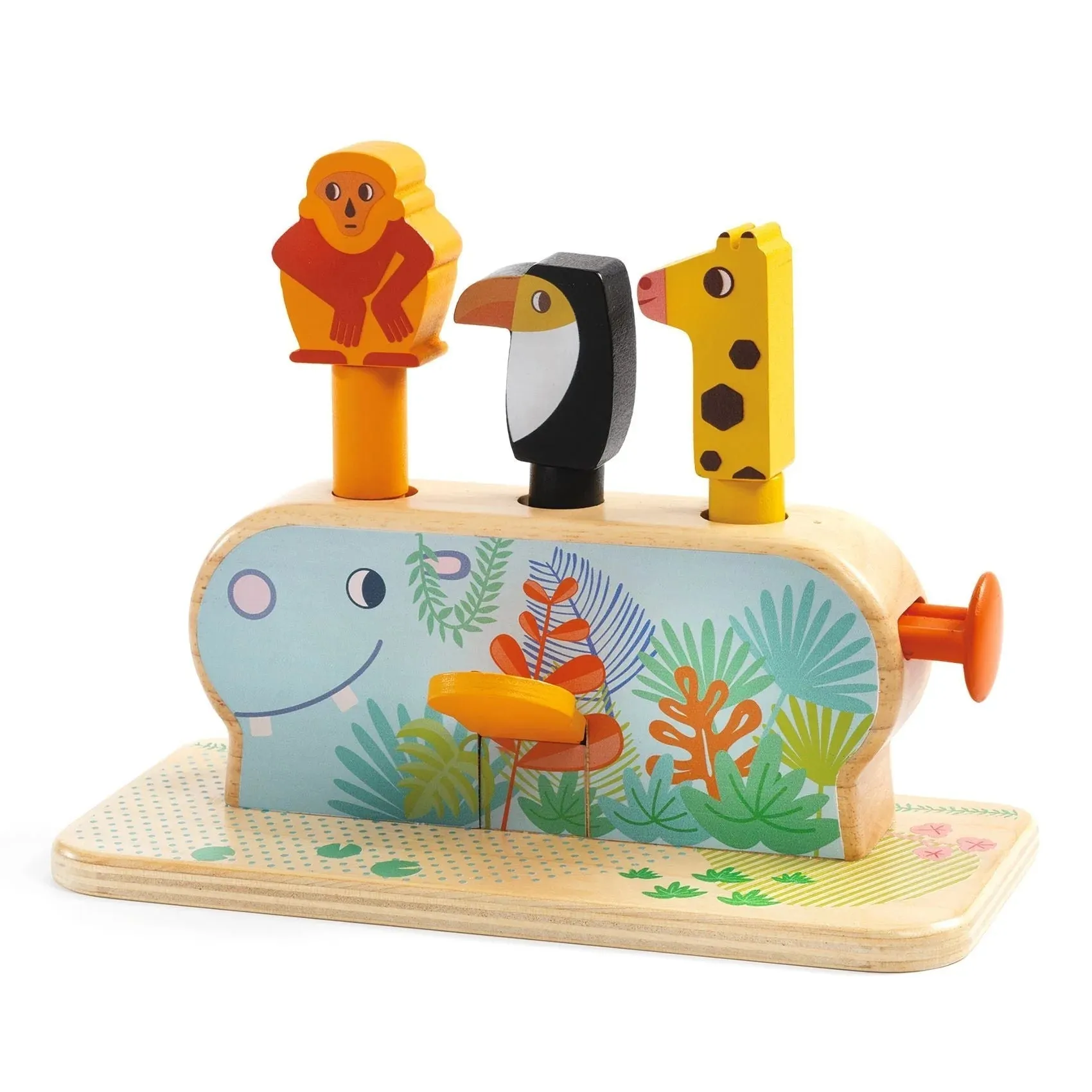 Baby Wooden Pop Up Toy: Safari Animals