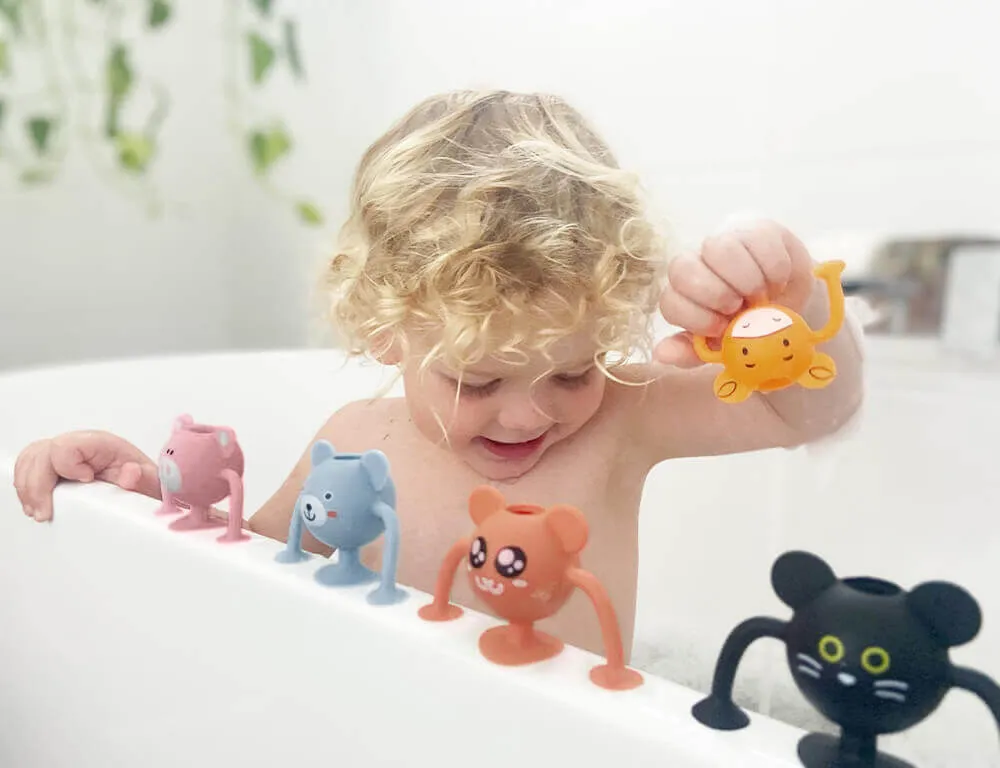 Bath Toys - Baby Silicone Suction 12pk – Entire Zoo Collection - Pastel