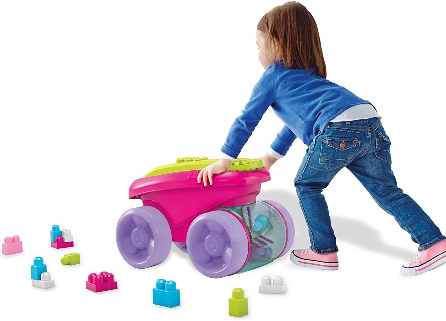 Block Scooping Wagon Building Set Pink