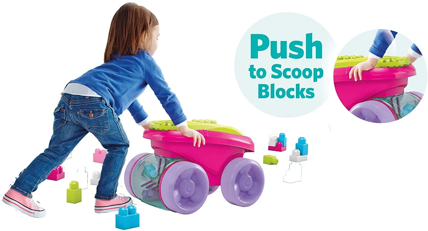 Block Scooping Wagon Building Set Pink