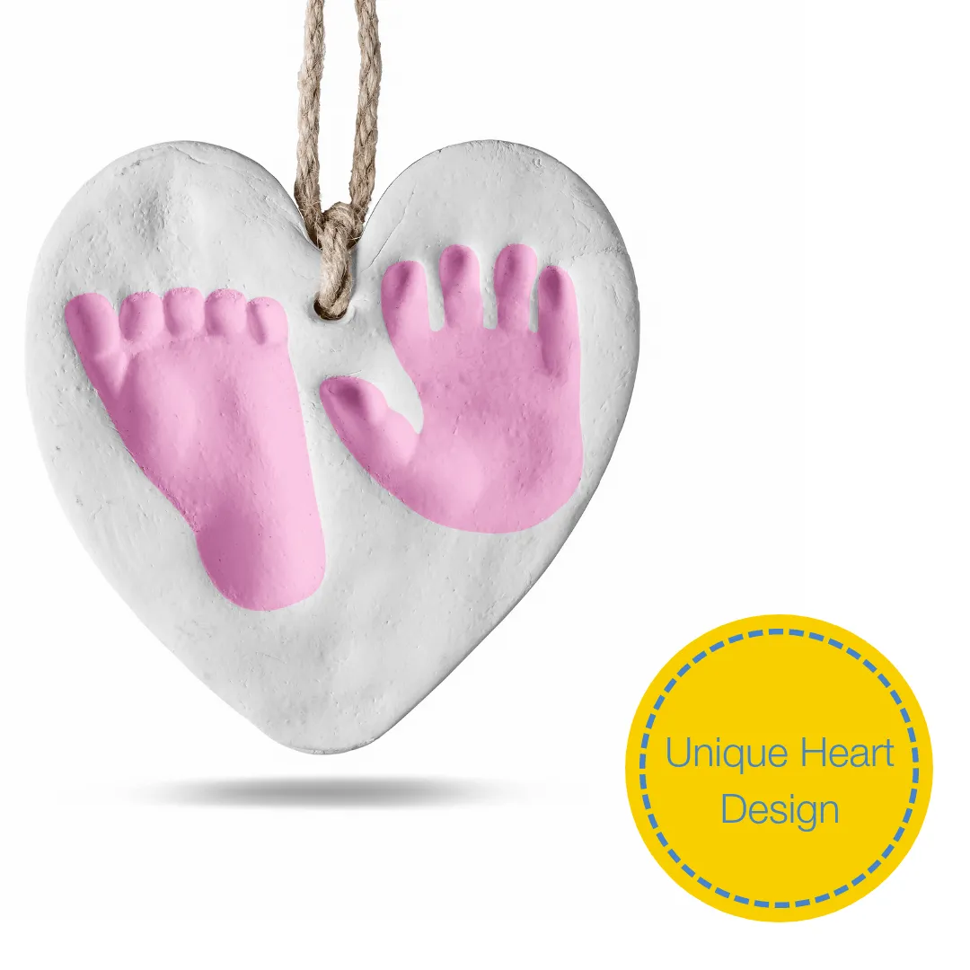 Bubzi Co Baby Handprint & Footprint Clay Ornament Keepsake Kit