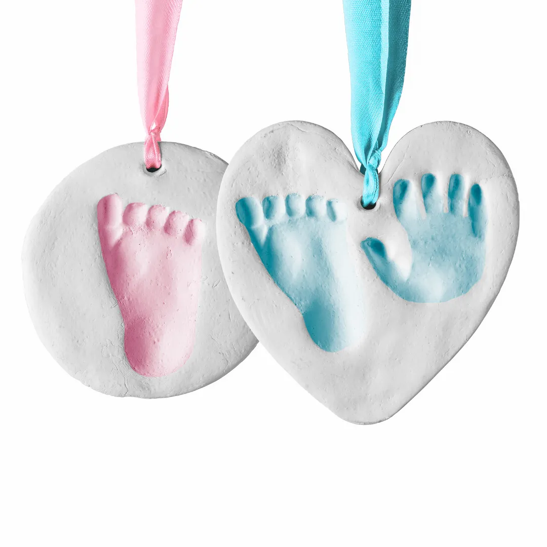 Bubzi Co Baby Handprint & Footprint Clay Ornament Keepsake Kit