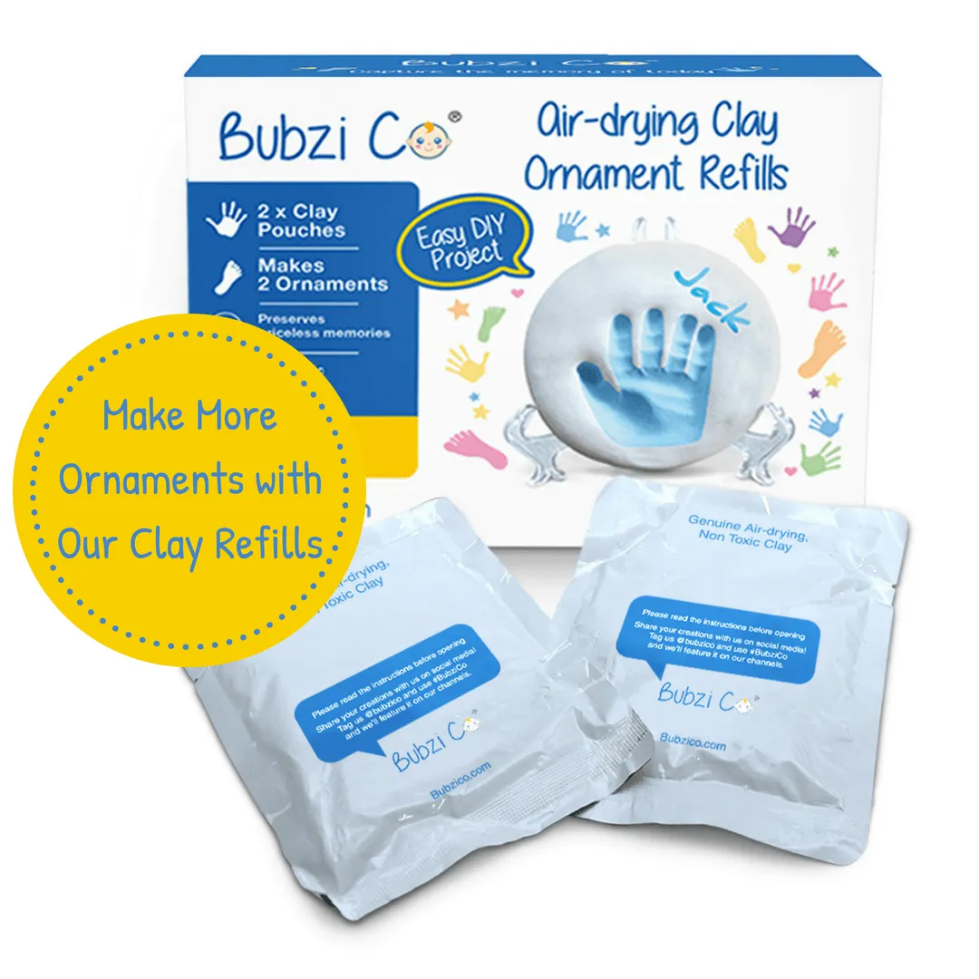 Bubzi Co Baby Handprint & Footprint Clay Ornament Keepsake Kit