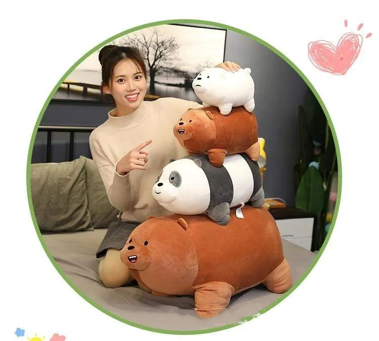 Children Stuffed Animals Little Bear Bare Plush Toys Cartoon Figure Plush Doll Pillow Soft Cute Plush Stuff Birthday Gift Kids