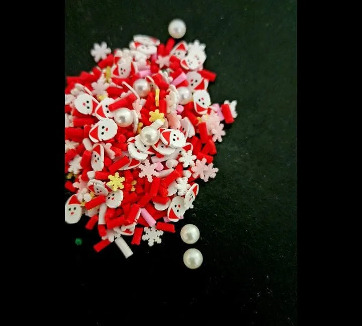 Christmas Stars & Santa Colored Clay Sprinkles 20g