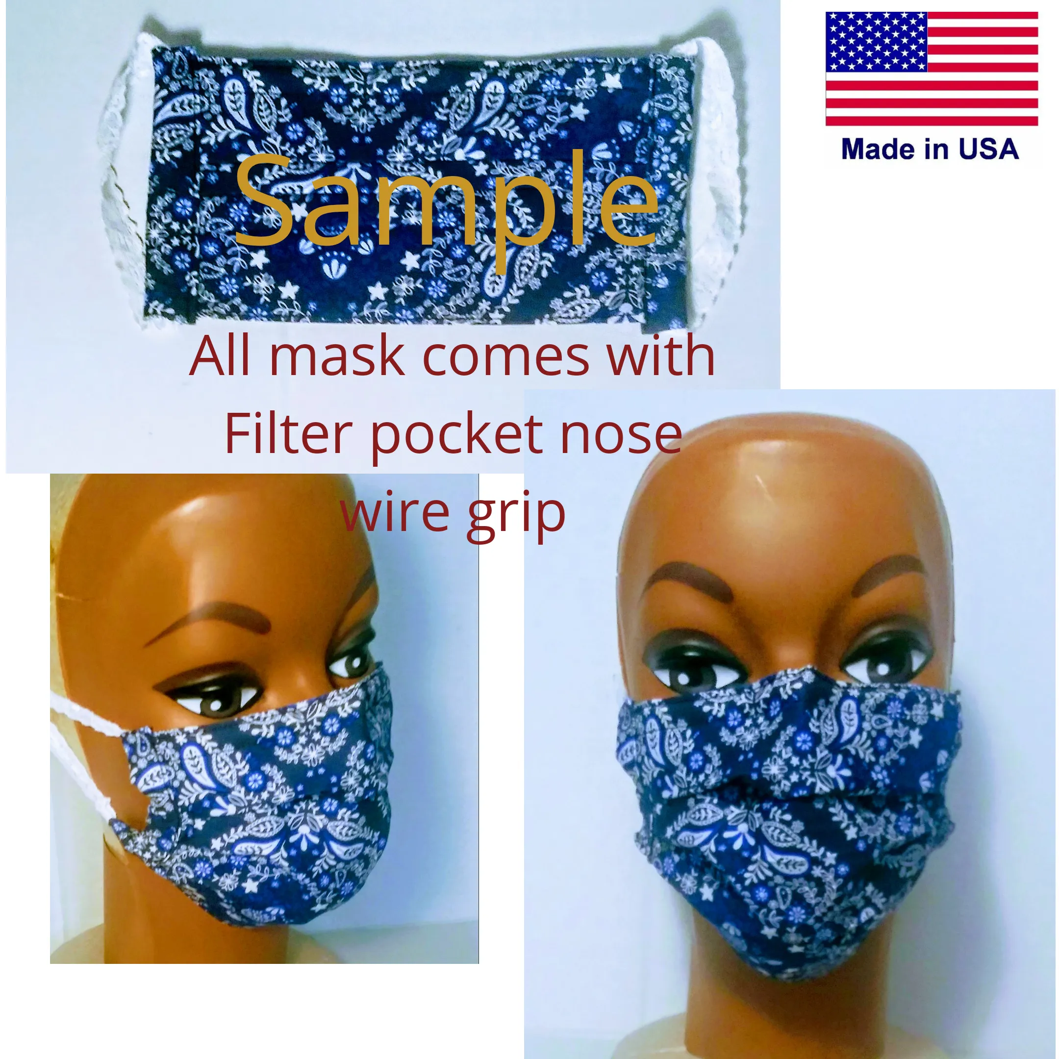 Cotton Fabric Mask - Washable & Reusable