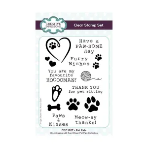 Creative Expressions Clear Stamp Set 4"x 6" By Sue Wilson - Pet Pals