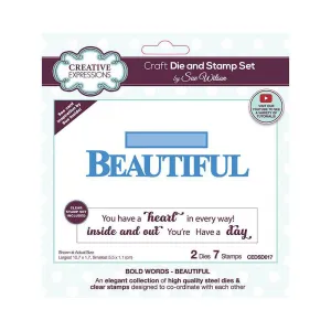 Creative Expressions Craft Die And Stamp Set By Sue Wilson - Beautiful*