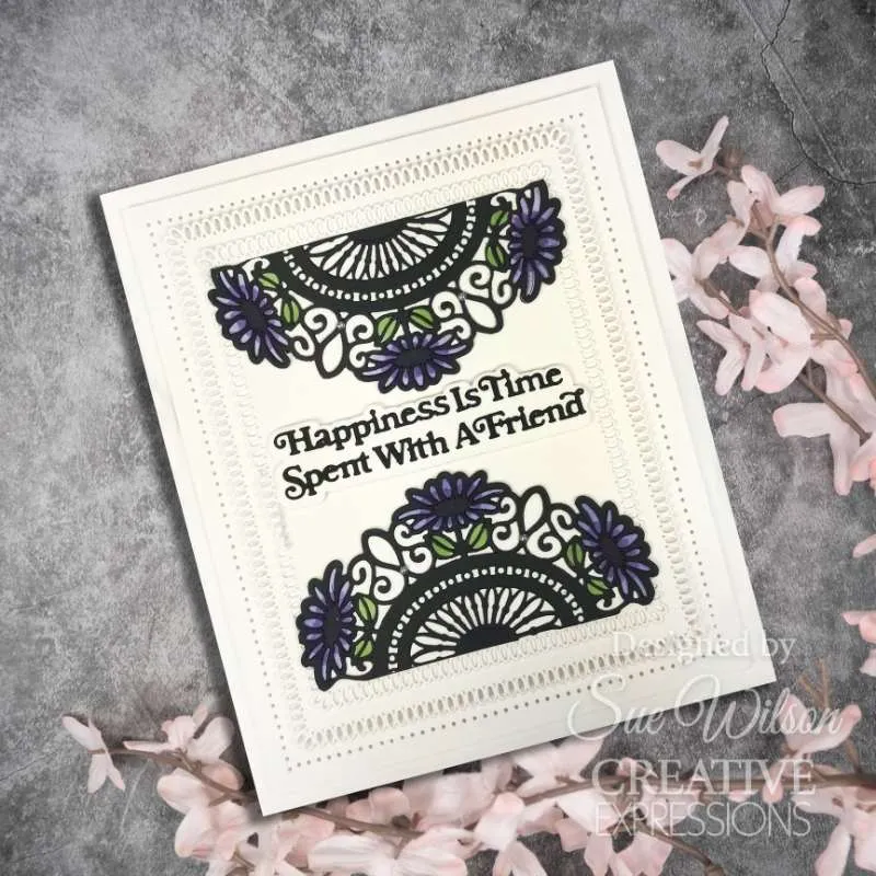 Creative Expressions Craft Dies By Sue Wilson  - Mini Shadow Sentiments - Happiness Is Time Spent With A Friend