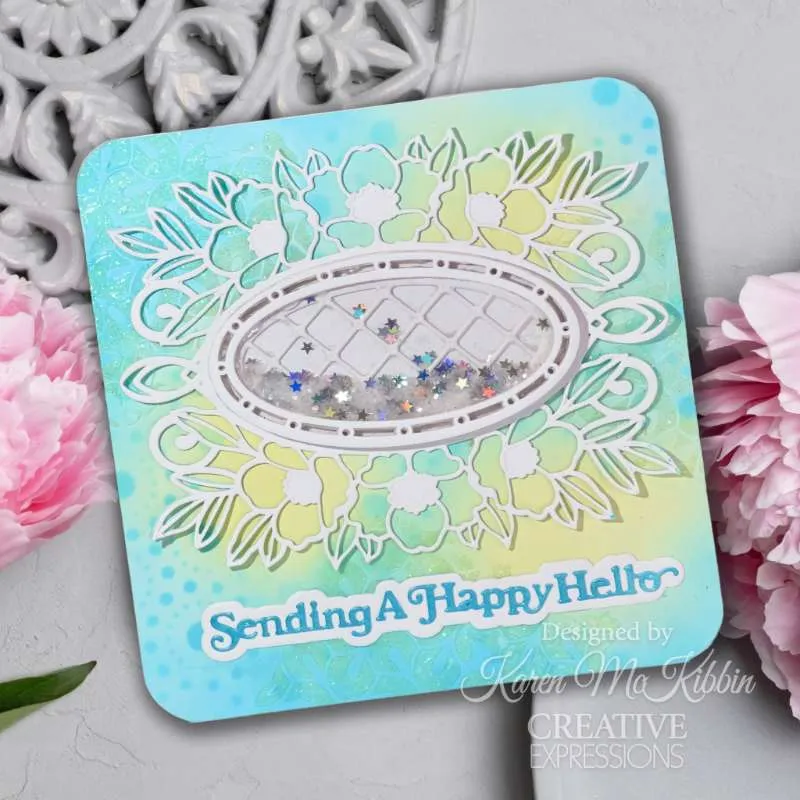 Creative Expressions Craft Dies By Sue Wilson  - Mini Shadow Sentiments - Sending A Happy Hello