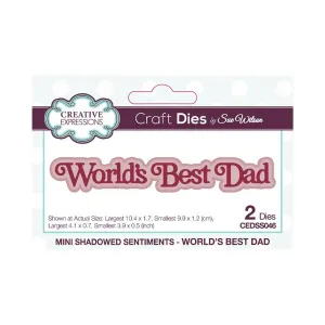 Creative Expressions Craft Dies By Sue Wilson  - Mini Shadow Sentiments - World's Best Dad