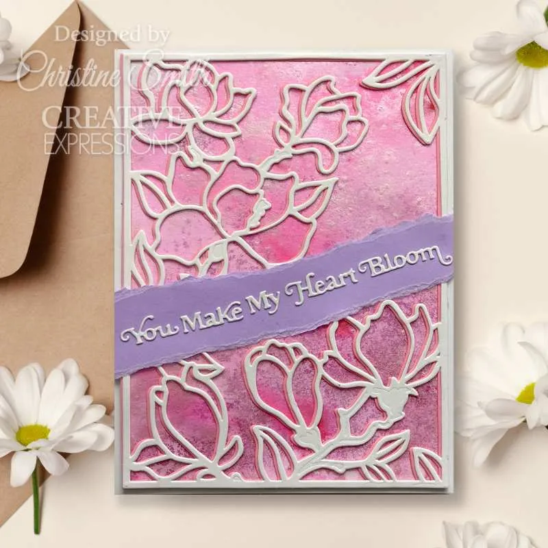 Creative Expressions Craft Dies By Sue Wilson  - Mini Shadow Sentiments - You Make My Heart Bloom