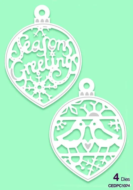 Creative Expressions Die Paper Cuts Collection - Seasons Greetings Bauble Duo