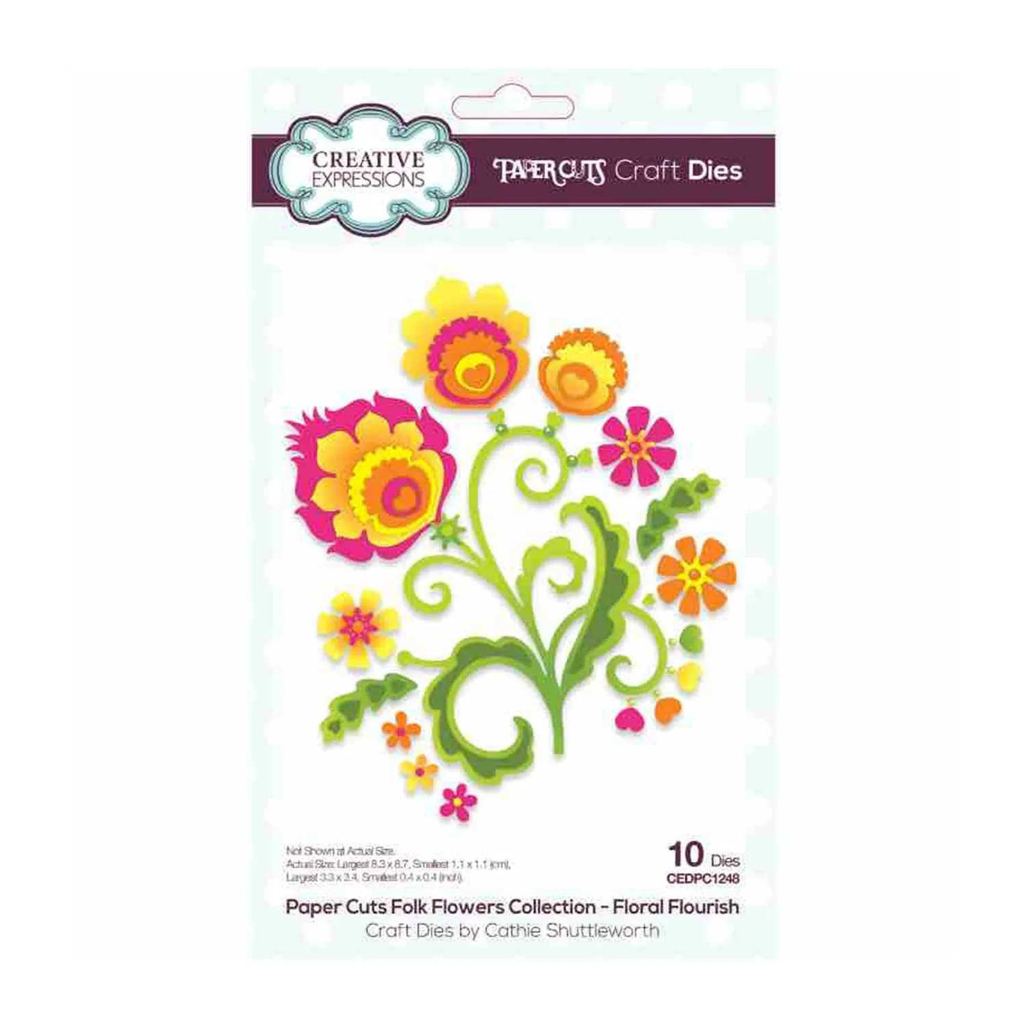 Creative Expressions Paper Cuts Folk Flowers Craft Die - Floral Flourish